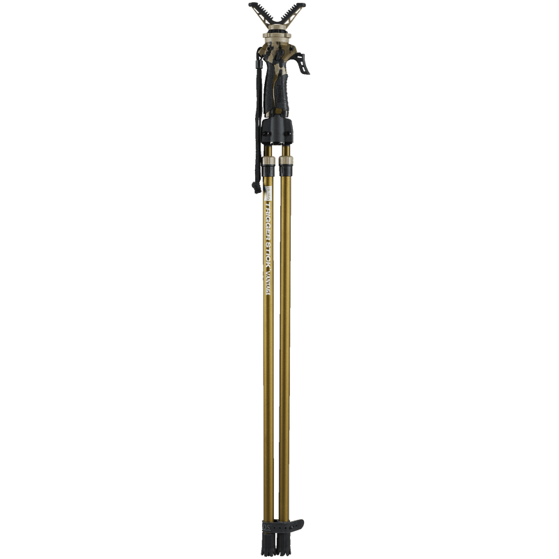 Load image into Gallery viewer, Black and gold tripod on a white background