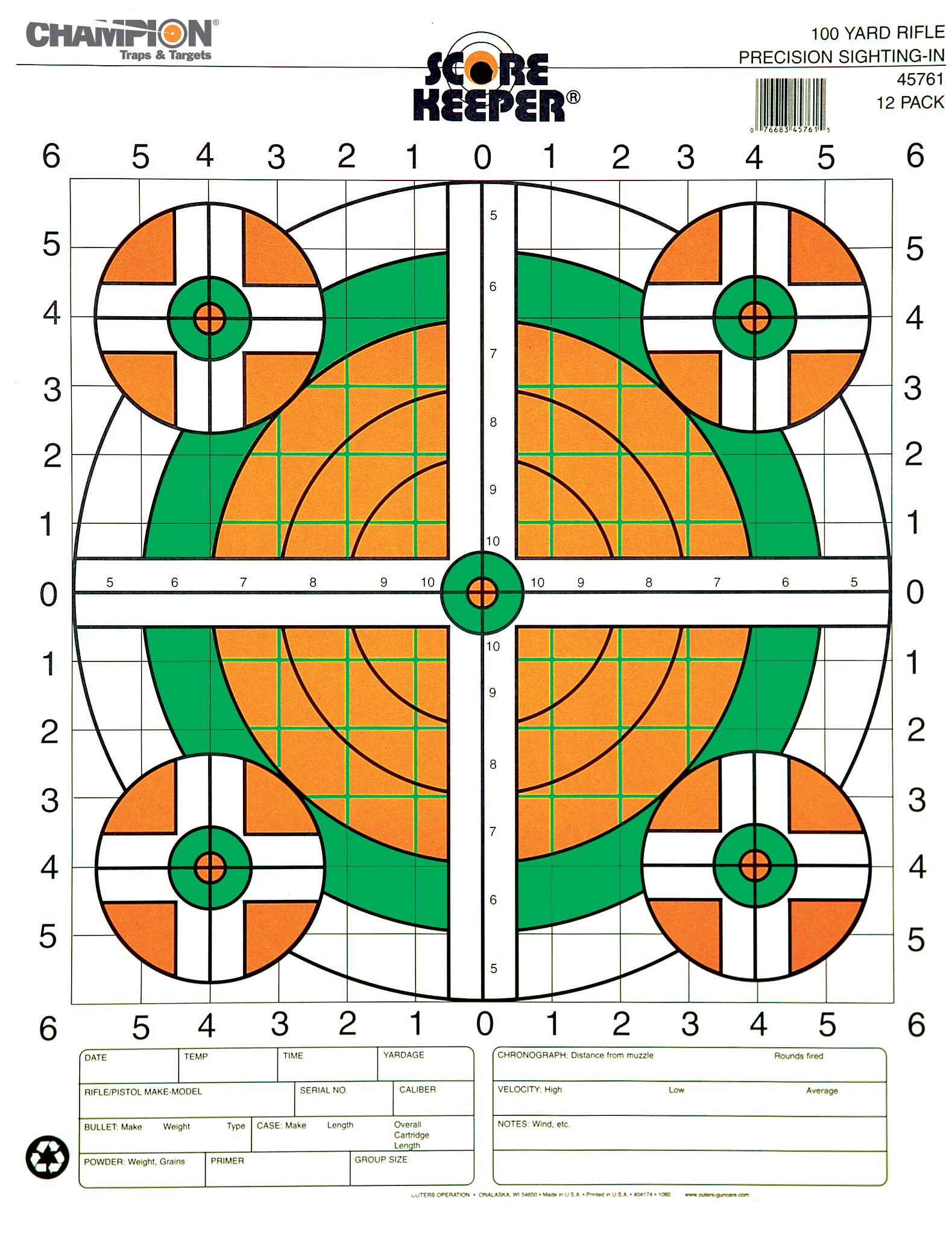 Score Keeper® Fluorescent Orange & Green Bull Targets – Primos