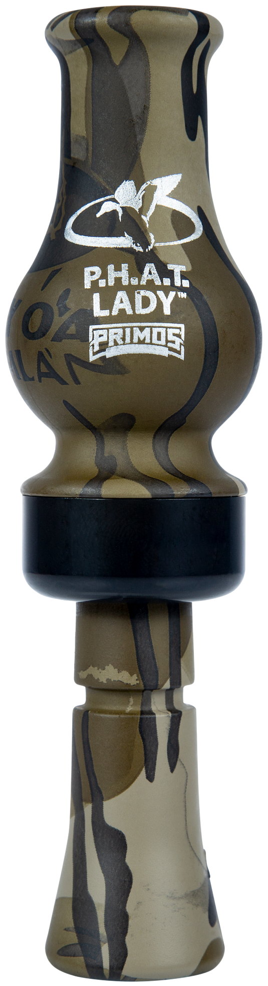 A Timber Wench duck call by Primos with patented Tone Ridges and a white Primos logo on the front.