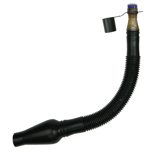 Flexible black plastic Terminator™ Elk Call by Primos with screw cap, ribbed midsection, elk bugle tube style.