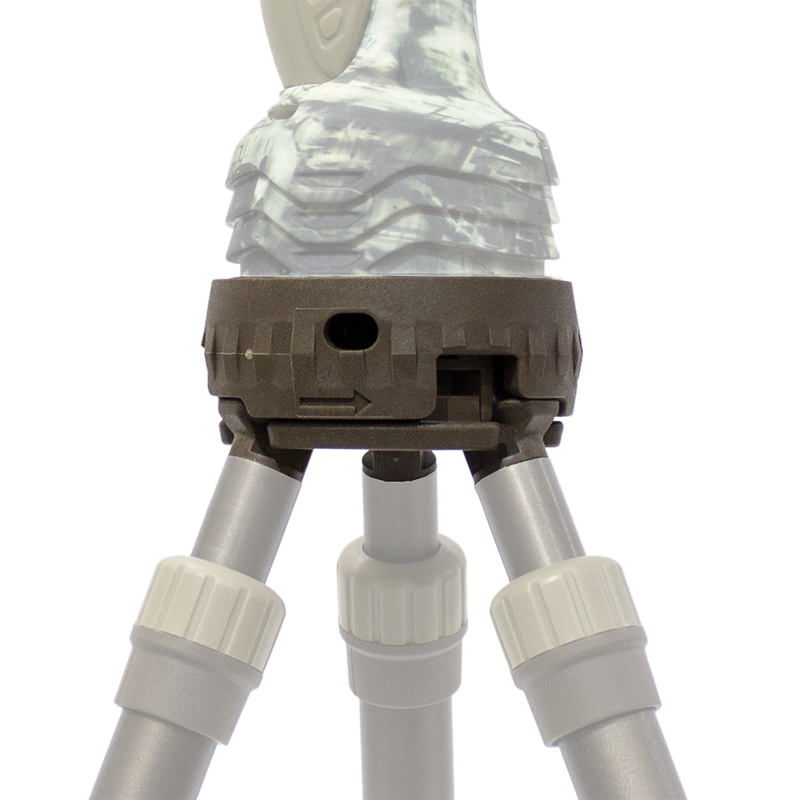 Load image into Gallery viewer, Close-up of the Primos Gen3 Tall Tripod Shooting Stick’s central hub, adjustable leg locks, and Trigger Stick handle.
