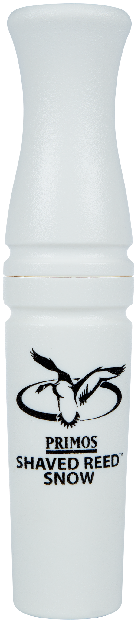 Primos Shaved Reed Snow Goose Call with a black flying goose logo printed on the front.