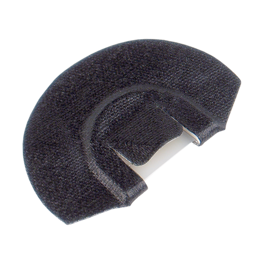 A black Primos Sentry Plate™ Single Elk Call features a half-moon shape and central latex reed for crisp calls.