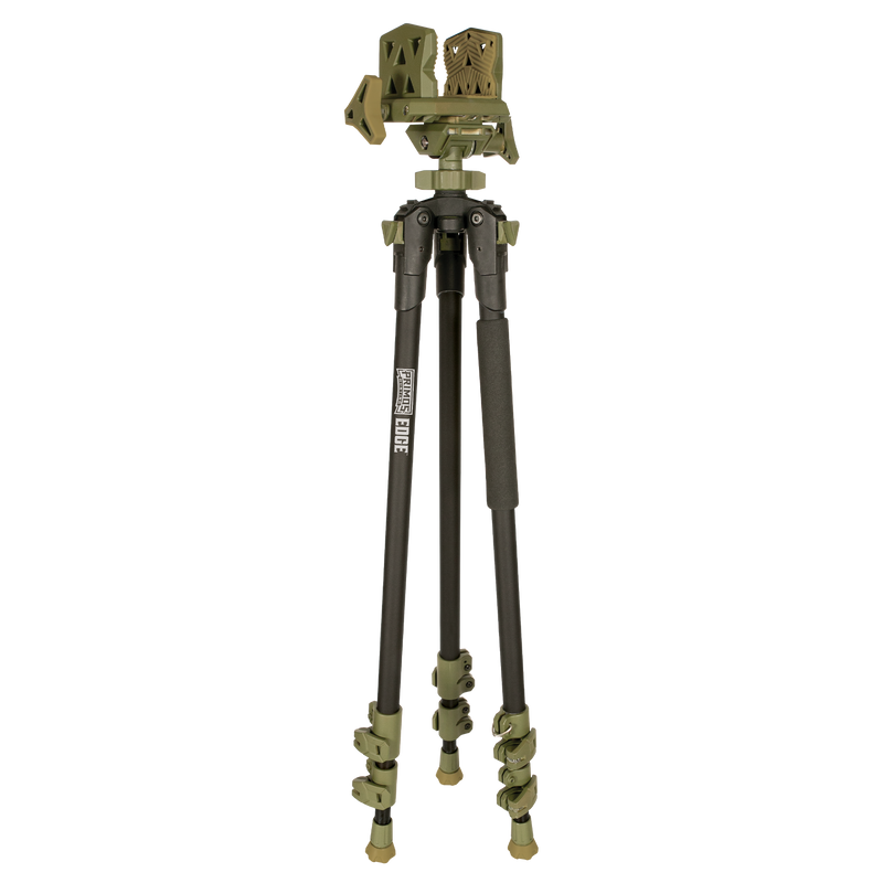 Load image into Gallery viewer, Primos Edge Aluminum Tripod Shooting Stick with adjustable legs and gun clamp, shown on a plain white background.
