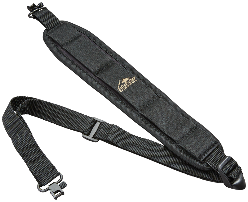 Load image into Gallery viewer, The Butler Creek Comfort Stretch Firearm Sling with Swivel offers adjustable padded comfort for carrying your firearm.
