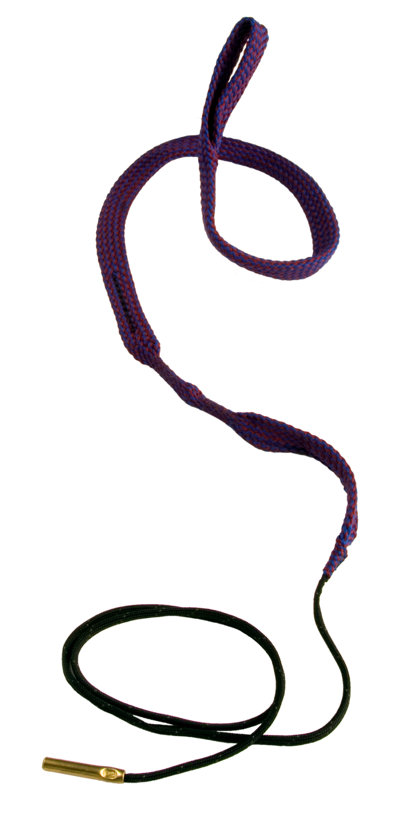 Load image into Gallery viewer, Hoppe's boresnake displayed looks likea purple lanyard with a gold metal end on a white background
