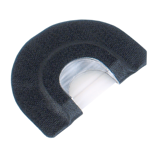 The Primos Deadly Double Turkey Call features reed separation, a black/clear design, and a semi-circular shape.