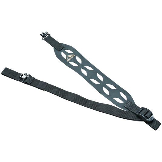 The Butler Creek Featherlight Minimalist Sling features a wide cutout pad and quick-release buckles with Hyperlite material.