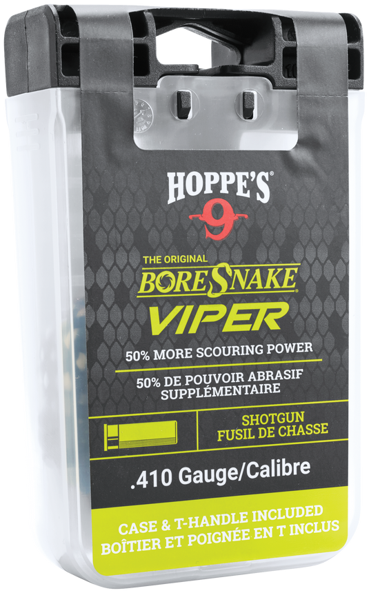 Hoppe's .410 gauge shotgun BoreSnake Viper cleaning product packaging on a white background