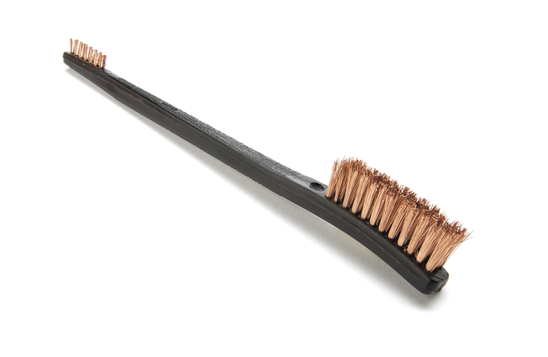 Load image into Gallery viewer, Long-handled brush with phosphor bronze bristles on a white background
