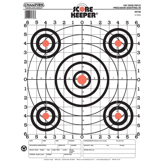Score Keeper® Orange & White Bull Targets