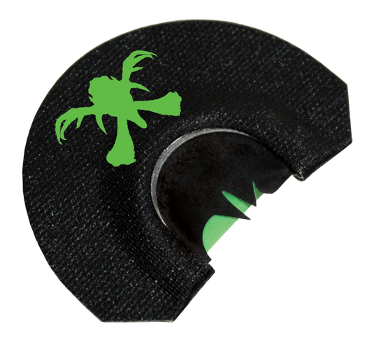 A black and green Primos Sharp Hooks™ with Spike Cut™ turkey call with a green turkey silhouette on the upper left.