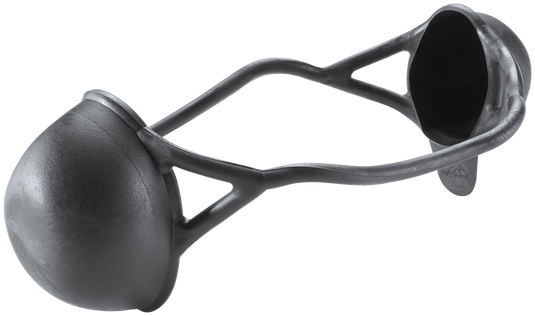 The Butler Creek Bikini® Scope Cover is a black, curved protective cover with an open back and moisture-proof seal for scopes.