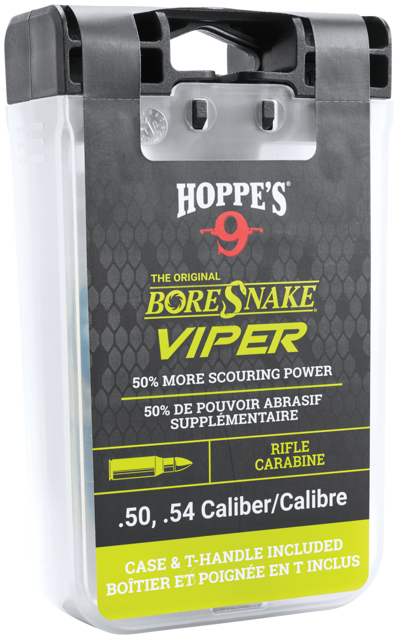 Load image into Gallery viewer, Hoppe's .50, .54 rifle BoreSnake Viper cleaning product packaging with branding and product details.
