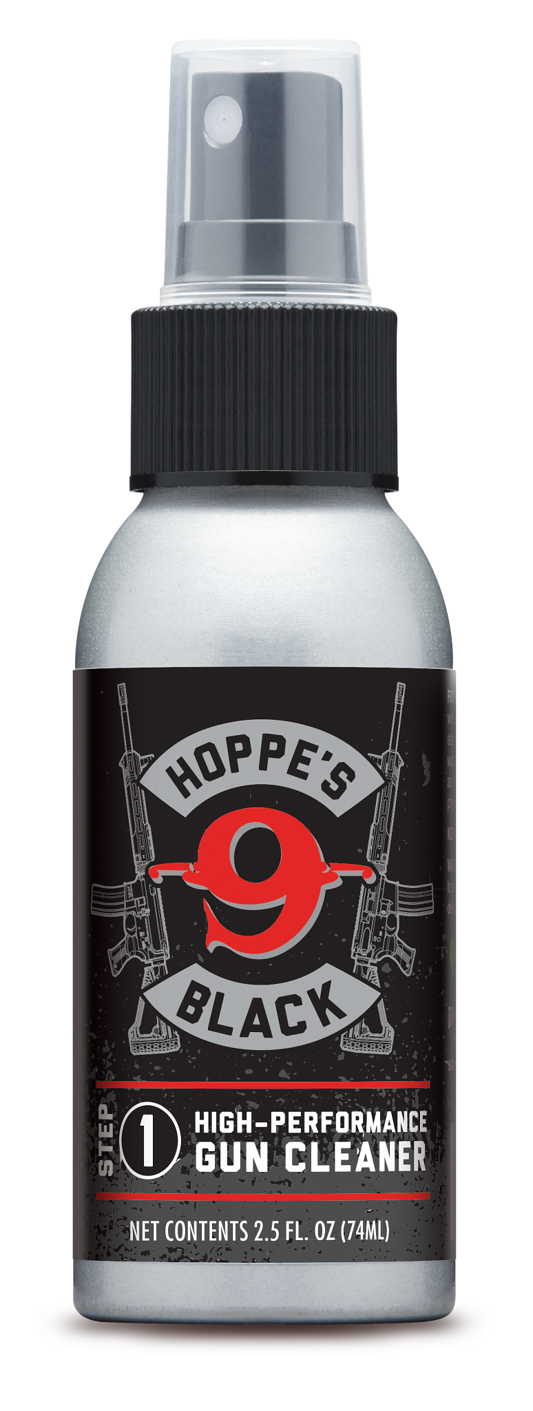Load image into Gallery viewer, Hoppe's Black high-performance gun cleaner 2.5 oz bottle on a white background
