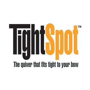 TightSpot logo with the slogan The quiver that fits tight to your bow on a plain background.