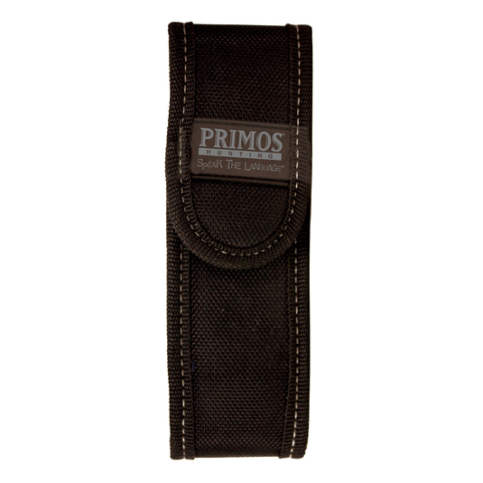 Black fabric pouch with flap closure for the Primos Bloodhunter HD, the top light for blood tracking.