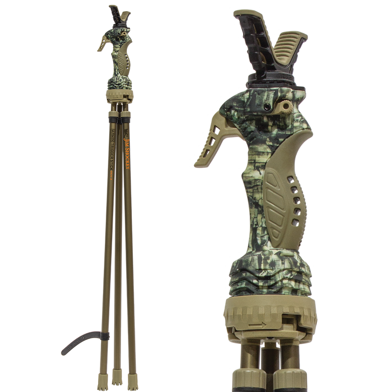 Load image into Gallery viewer, Primos Gen3 Tall Tripod Shooting Stick features ergonomic handle, QD Yoke System, rubber feet, and adjustable height.
