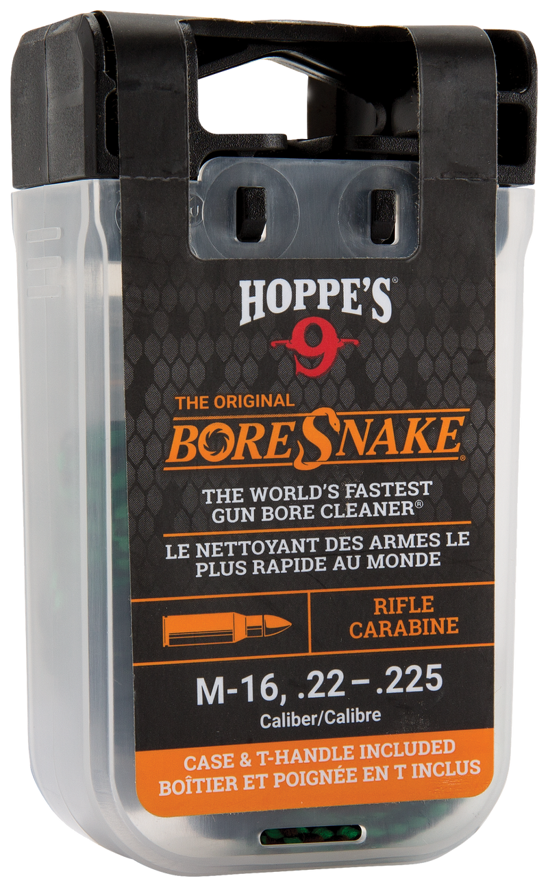 Load image into Gallery viewer, Hoppe's Boresnake® Den Rifle for M-16, .22, and .225, comes with handle and plastic case.
