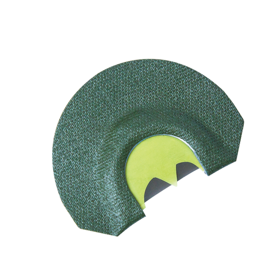 The Primos Select Turkey Mouth Call Pak features a green, half-moon call with two pointed reed cuts for precise hunting.