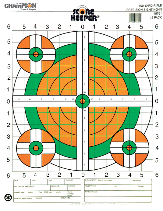 Score Keeper® Fluorescent Orange & Green Bull Targets
