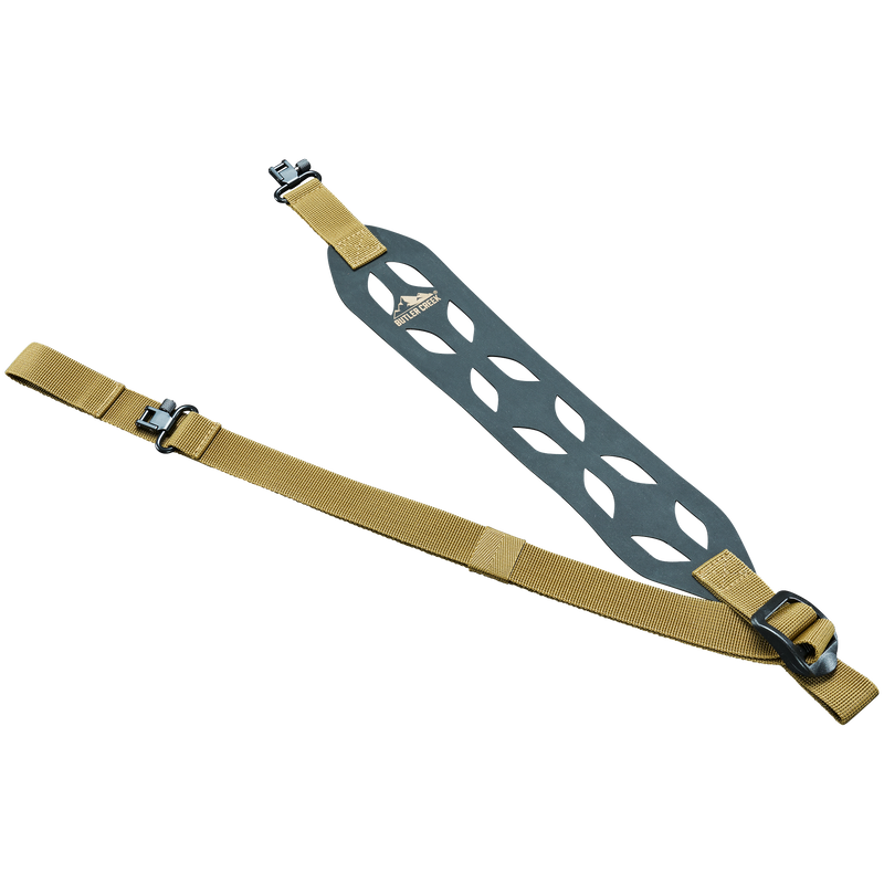 Load image into Gallery viewer, Butler Creek Featherlight Minimalist Sling: tan, black ventilated pad, Hyperlite material, quick-release buckles.
