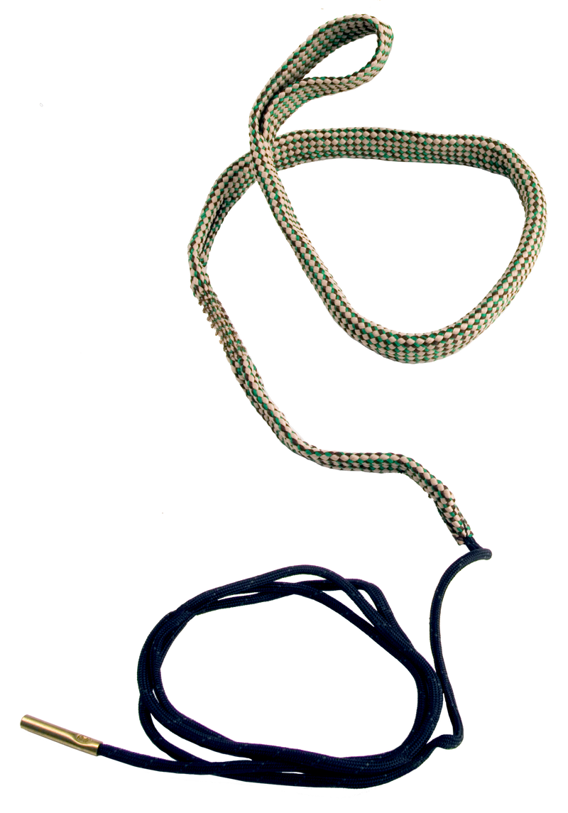 Load image into Gallery viewer, Two Hoppe's Boresnake® - Rifles lay on a white background: one green/tan patterned, the other solid blue.
