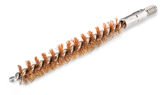 Bore cleaning brush with bristle head on a white background