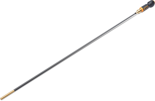 Hoppe's Elite® Carbon Fiber Rod: a long, thin gun cleaning rod with black cap and gold connector by Hoppe's.