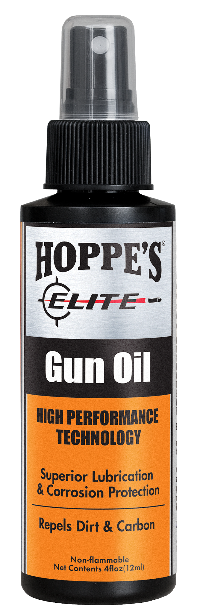 Load image into Gallery viewer, Hoppe's Elite Gun Oil 4 fluid oz spray bottle on a white background
