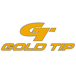 Gold Tip logo with large yellow GT above the words GOLD TIP in bold yellow letters on a white background.