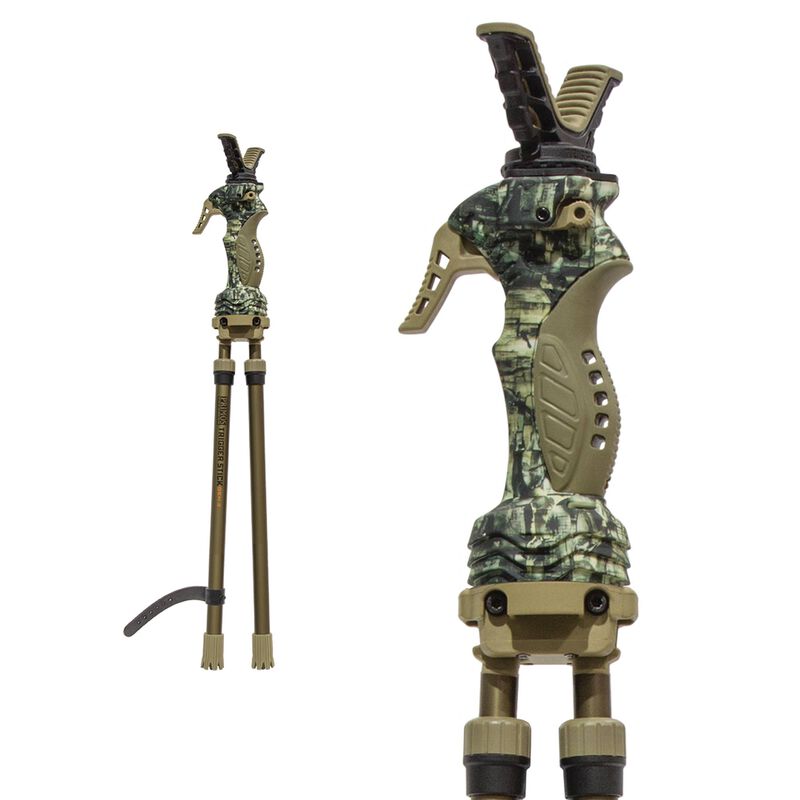 Load image into Gallery viewer, Camouflage walking stick with adjustable legs on a white background
