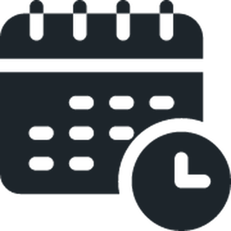 Weekend Hours Calendar icon graphic on transparent background