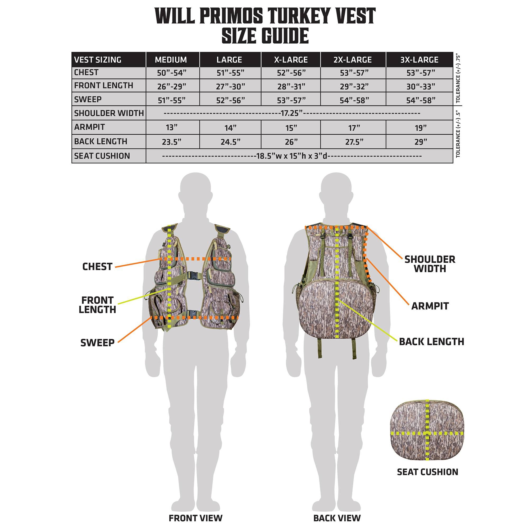Big and tall turkey vest on sale