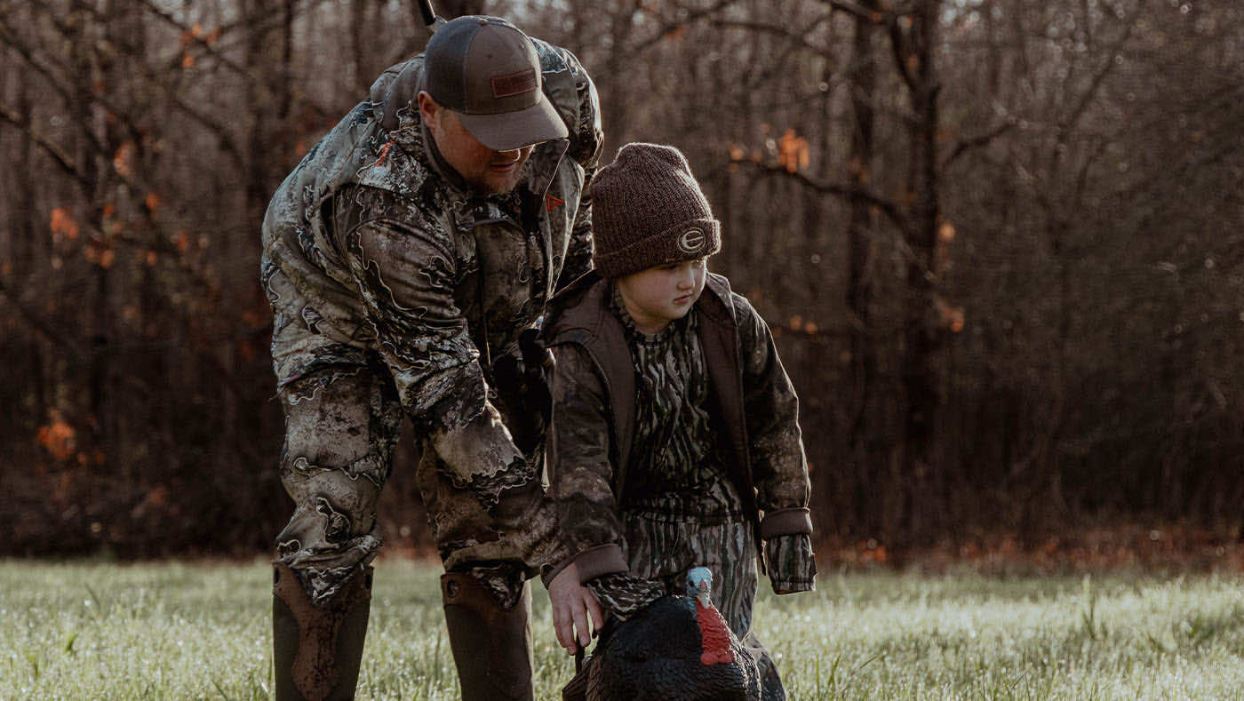 Father and Daughter Turkey Hunting